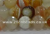 CAG9223 15.5 inches 10mm faceted round line agate beads wholesale