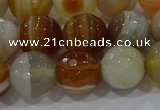 CAG9224 15.5 inches 12mm faceted round line agate beads wholesale