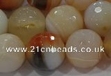 CAG9226 15.5 inches 16mm faceted round line agate beads wholesale