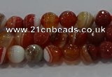 CAG9229 15.5 inches 4mm faceted round line agate beads wholesale