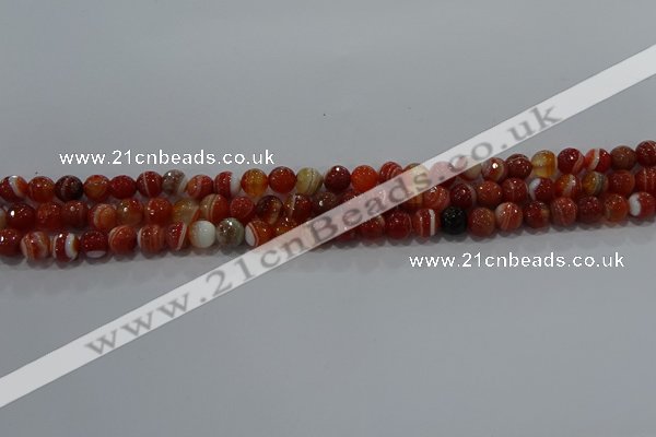 CAG9229 15.5 inches 4mm faceted round line agate beads wholesale