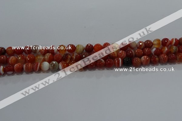 CAG9230 15.5 inches 6mm faceted round line agate beads wholesale