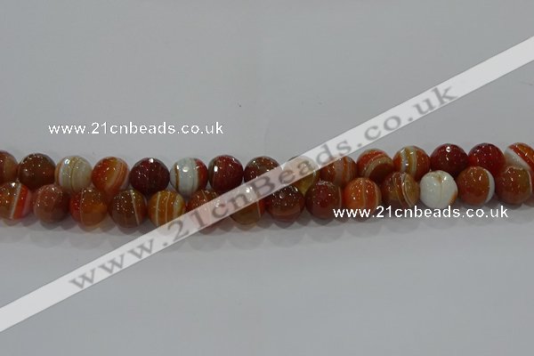 CAG9232 15.5 inches 10mm faceted round line agate beads wholesale