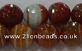 CAG9233 15.5 inches 12mm faceted round line agate beads wholesale