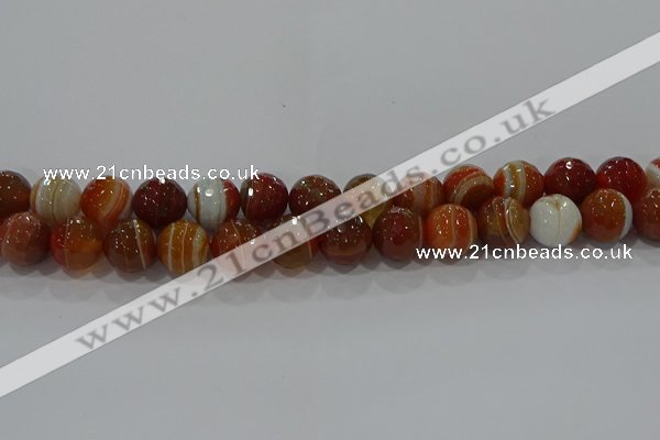 CAG9233 15.5 inches 12mm faceted round line agate beads wholesale