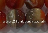 CAG9236 15.5 inches 18mm faceted round line agate beads wholesale