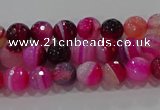 CAG9239 15.5 inches 4mm faceted round line agate beads wholesale