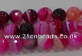 CAG9240 15.5 inches 6mm faceted round line agate beads wholesale