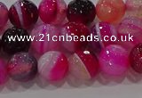 CAG9241 15.5 inches 8mm faceted round line agate beads wholesale