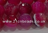 CAG9243 15.5 inches 12mm faceted round line agate beads wholesale