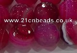 CAG9244 15.5 inches 14mm faceted round line agate beads wholesale