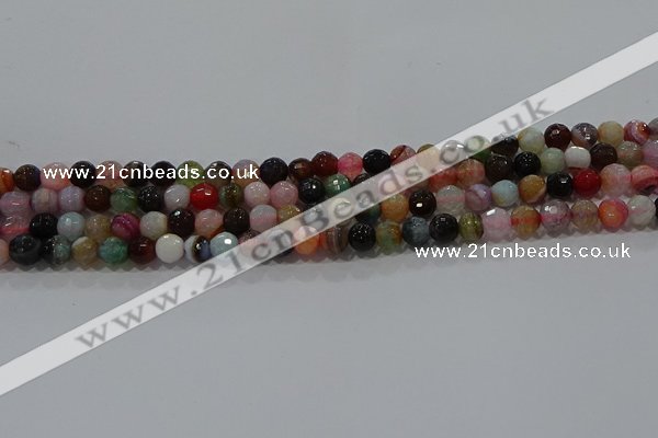 CAG9249 15.5 inches 6mm faceted round line agate beads wholesale