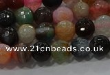 CAG9251 15.5 inches 10mm faceted round line agate beads wholesale