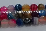 CAG9255 15.5 inches 4mm faceted round line agate beads wholesale