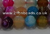 CAG9258 15.5 inches 10mm faceted round line agate beads wholesale