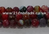 CAG9262 15.5 inches 4mm faceted round line agate beads wholesale