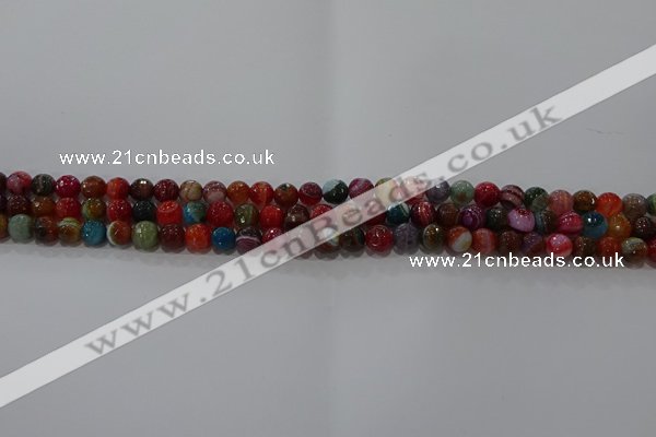 CAG9262 15.5 inches 4mm faceted round line agate beads wholesale