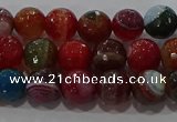 CAG9264 15.5 inches 8mm faceted round line agate beads wholesale