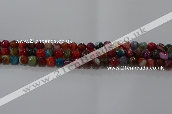 CAG9264 15.5 inches 8mm faceted round line agate beads wholesale