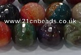 CAG9267 15.5 inches 14mm faceted round line agate beads wholesale