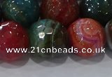 CAG9268 15.5 inches 16mm faceted round line agate beads wholesale