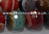 CAG9269 15.5 inches 18mm faceted round line agate beads wholesale