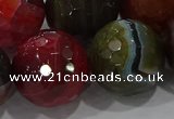 CAG9270 15.5 inches 20mm faceted round line agate beads wholesale