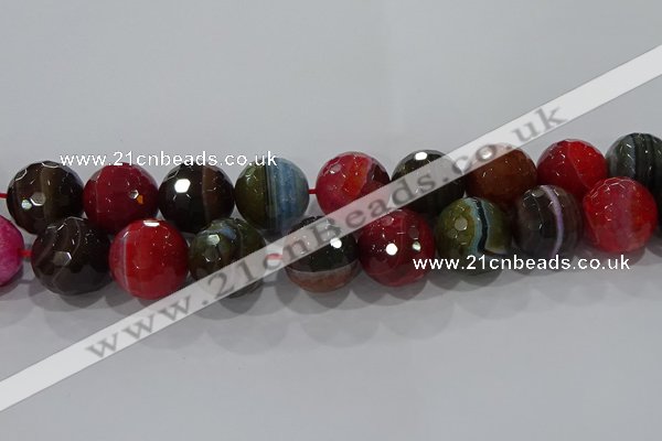 CAG9270 15.5 inches 20mm faceted round line agate beads wholesale