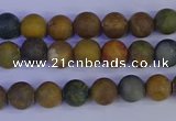 CAG9280 15.5 inches 4mm round matte ocean jasper beads wholesale