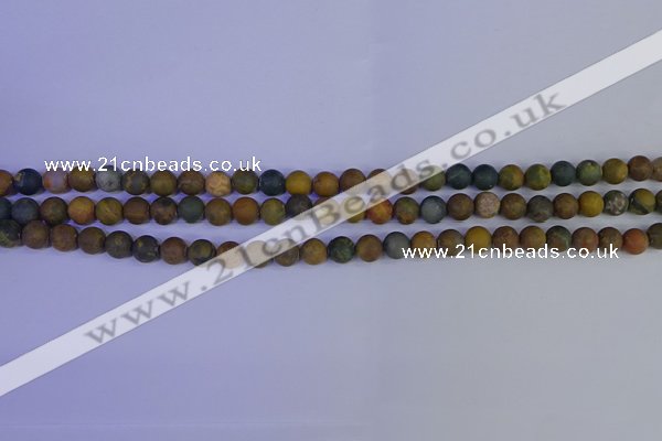 CAG9280 15.5 inches 4mm round matte ocean jasper beads wholesale