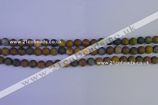 CAG9281 15.5 inches 6mm round matte ocean jasper beads wholesale