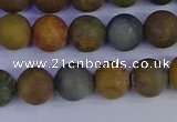 CAG9282 15.5 inches 8mm round matte ocean jasper beads wholesale