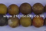 CAG9285 15.5 inches 14mm round matte ocean jasper beads wholesale