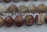 CAG9292 15.5 inches 8mm round matte Mexican crazy lace agate beads