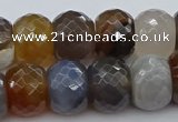 CAG9300 15.5 inches 15*20mm faceted rondelle grey agate beads