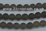 CAG9310 15.5 inches 4mm round matte grey agate beads wholesale