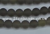 CAG9311 15.5 inches 6mm round matte grey agate beads wholesale