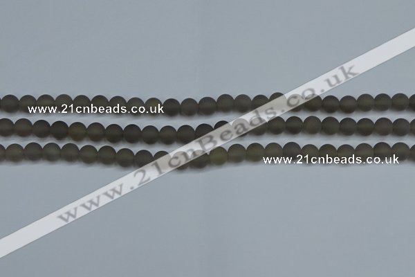 CAG9311 15.5 inches 6mm round matte grey agate beads wholesale