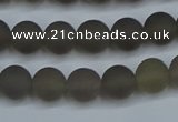 CAG9312 15.5 inches 8mm round matte grey agate beads wholesale