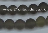 CAG9313 15.5 inches 10mm round matte grey agate beads wholesale