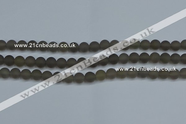 CAG9313 15.5 inches 10mm round matte grey agate beads wholesale