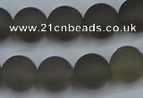 CAG9315 15.5 inches 14mm round matte grey agate beads wholesale