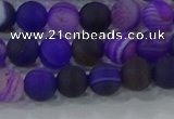 CAG9320 15.5 inches 6mm round matte line agate beads wholesale