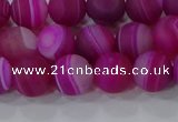 CAG9327 15.5 inches 8mm round matte line agate beads wholesale