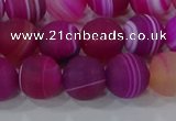 CAG9328 15.5 inches 10mm round matte line agate beads wholesale