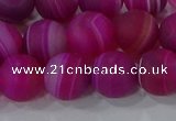 CAG9329 15.5 inches 12mm round matte line agate beads wholesale