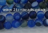 CAG9331 15.5 inches 6mm round matte line agate beads wholesale