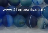 CAG9333 15.5 inches 10mm round matte line agate beads wholesale