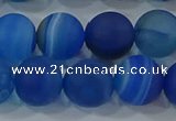 CAG9334 15.5 inches 12mm round matte line agate beads wholesale