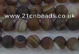 CAG9337 15.5 inches 6mm round matte line agate beads wholesale